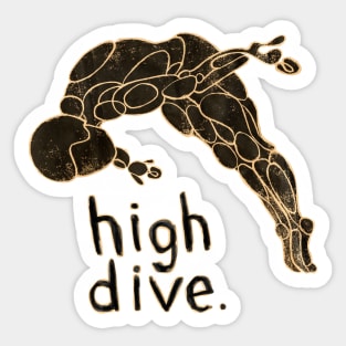 cliff diver, high diver, springboard diving, high dive Sticker